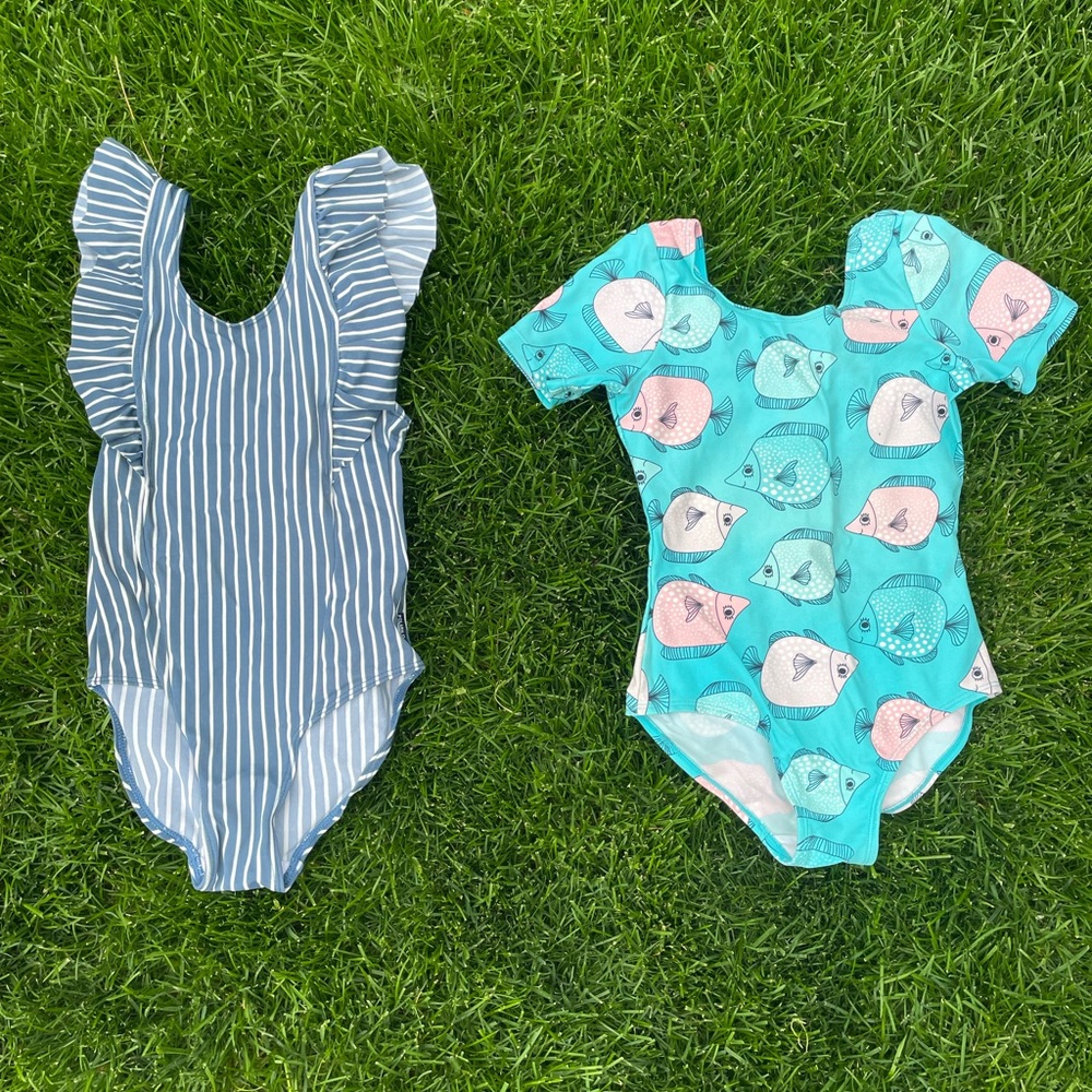Two size 4-6 (110/116 cm) Polarn o. Pyret swim suits